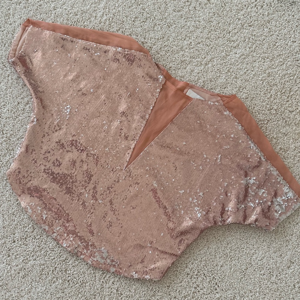 Aryn K Pink Sequin Top size S